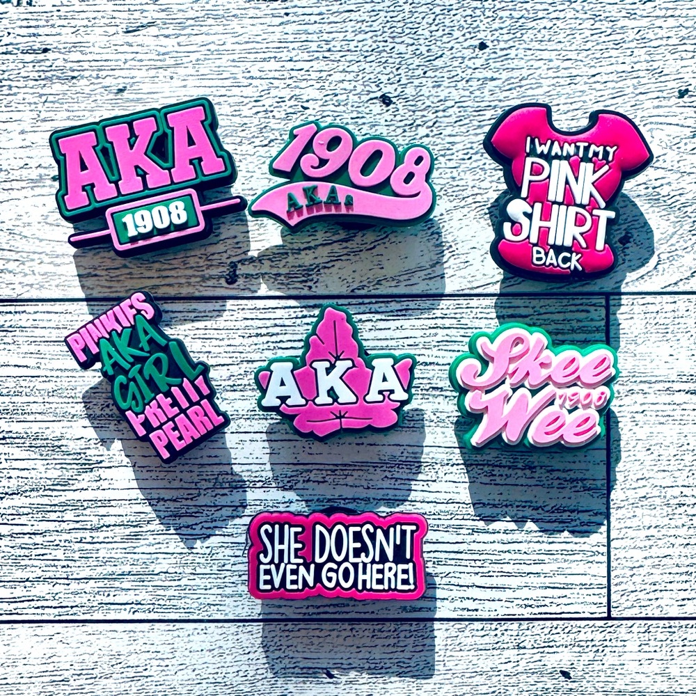 AKA Sorority Croc Charms | Set of 7